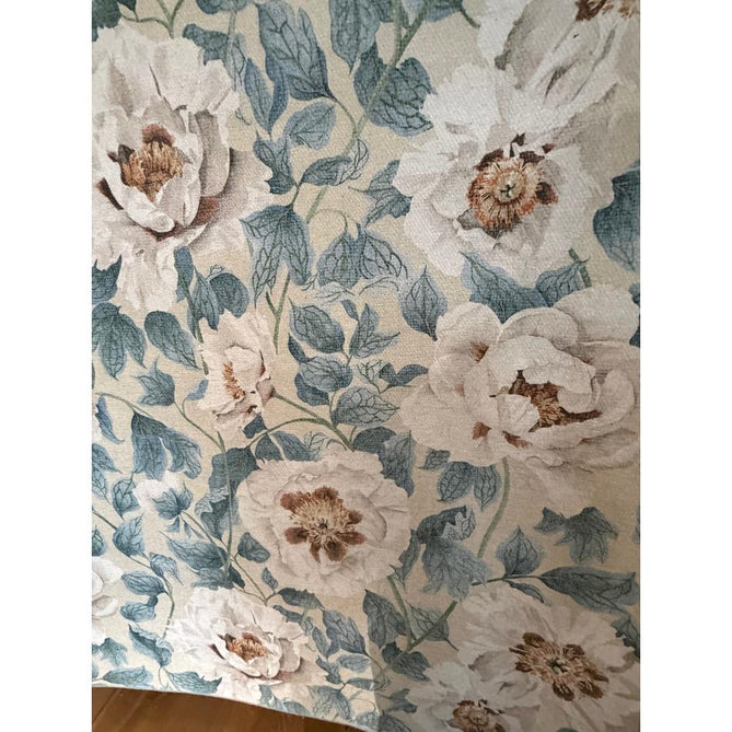 Washable Harlequin Florent Sailcloth Modern Floral Botanical Textured Lightweight Printed Recycled Polyester Flatweave Sailcloth Blue/Ivory/Sky/Warm Ochre Rug