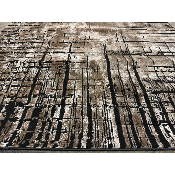 Belgravia Nexus BLG03 Modern Abstract Distressed Grid Metallic Shimmer Soft Textured Hi-Lo Polyblend Short Pile Warm Mocha/Taupe/Ivory/Charcoal/Stone Grey/Sand Rug