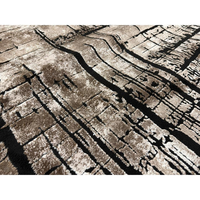 Belgravia Nexus BLG03 Modern Abstract Distressed Grid Metallic Shimmer Soft Textured Hi-Lo Polyblend Short Pile Warm Mocha/Taupe/Ivory/Charcoal/Stone Grey/Sand Rug
