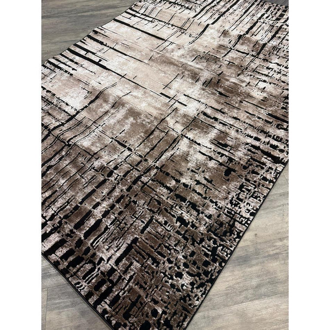 Belgravia Nexus BLG03 Modern Abstract Distressed Grid Metallic Shimmer Soft Textured Hi-Lo Polyblend Short Pile Warm Mocha/Taupe/Ivory/Charcoal/Stone Grey/Sand Rug