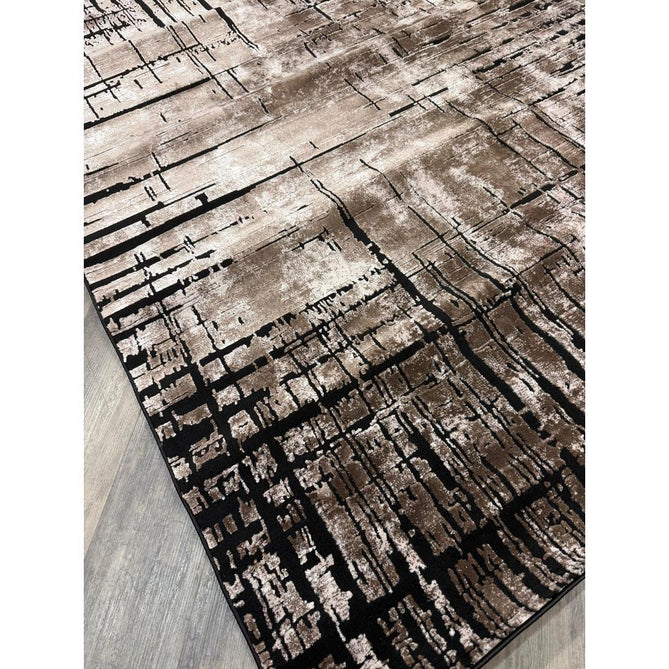 Belgravia Nexus BLG03 Modern Abstract Distressed Grid Metallic Shimmer Soft Textured Hi-Lo Polyblend Short Pile Warm Mocha/Taupe/Ivory/Charcoal/Stone Grey/Sand Rug