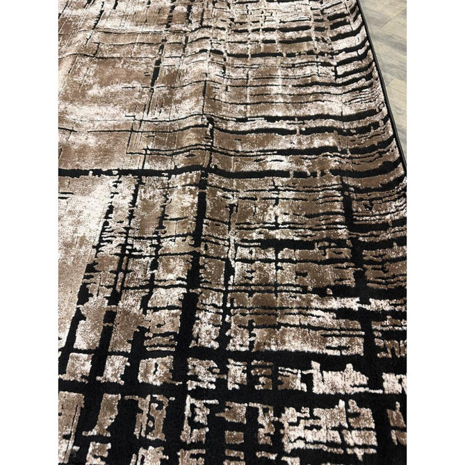 Belgravia Nexus BLG03 Modern Abstract Distressed Grid Metallic Shimmer Soft Textured Hi-Lo Polyblend Short Pile Warm Mocha/Taupe/Ivory/Charcoal/Stone Grey/Sand Rug