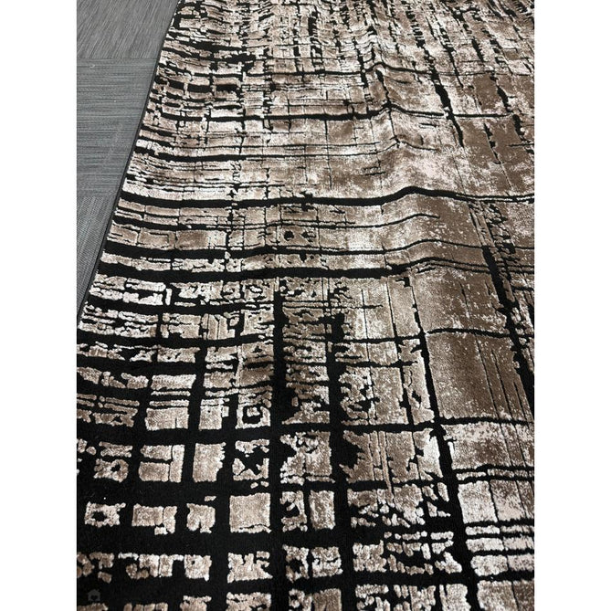 Belgravia Nexus BLG03 Modern Abstract Distressed Grid Metallic Shimmer Soft Textured Hi-Lo Polyblend Short Pile Warm Mocha/Taupe/Ivory/Charcoal/Stone Grey/Sand Rug