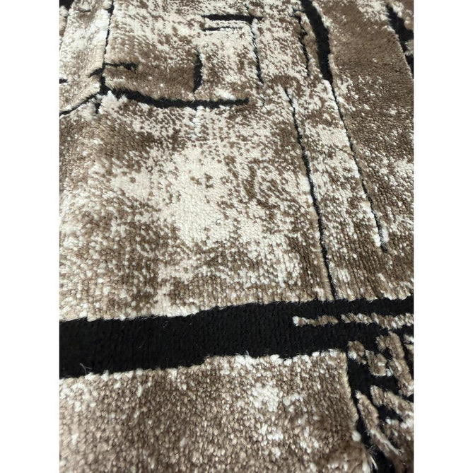 Belgravia Nexus BLG03 Modern Abstract Distressed Grid Metallic Shimmer Soft Textured Hi-Lo Polyblend Short Pile Warm Mocha/Taupe/Ivory/Charcoal/Stone Grey/Sand Rug