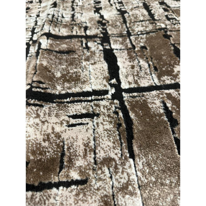 Belgravia Nexus BLG03 Modern Abstract Distressed Grid Metallic Shimmer Soft Textured Hi-Lo Polyblend Short Pile Warm Mocha/Taupe/Ivory/Charcoal/Stone Grey/Sand Rug