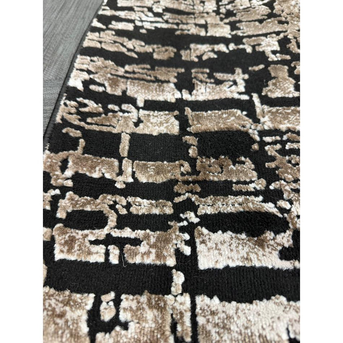 Belgravia Nexus BLG03 Modern Abstract Distressed Grid Metallic Shimmer Soft Textured Hi-Lo Polyblend Short Pile Warm Mocha/Taupe/Ivory/Charcoal/Stone Grey/Sand Rug