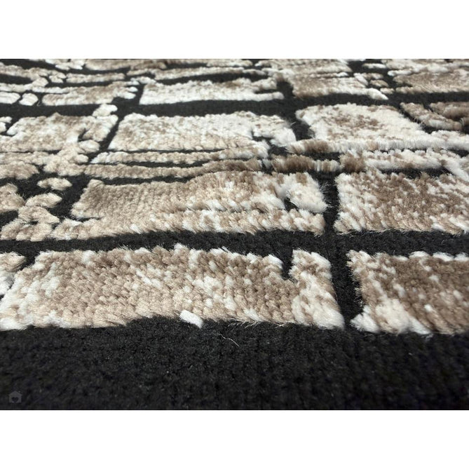 Belgravia Nexus BLG03 Modern Abstract Distressed Grid Metallic Shimmer Soft Textured Hi-Lo Polyblend Short Pile Warm Mocha/Taupe/Ivory/Charcoal/Stone Grey/Sand Rug