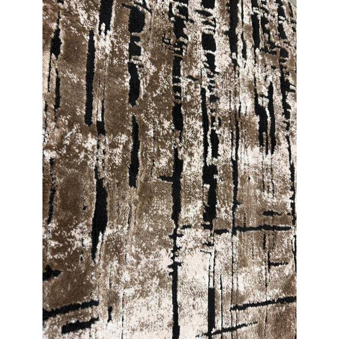 Belgravia Nexus BLG03 Modern Abstract Distressed Grid Metallic Shimmer Soft Textured Hi-Lo Polyblend Short Pile Warm Mocha/Taupe/Ivory/Charcoal/Stone Grey/Sand Rug