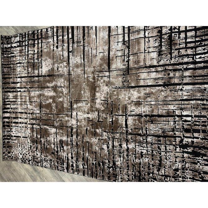 Belgravia Nexus BLG03 Modern Abstract Distressed Grid Metallic Shimmer Soft Textured Hi-Lo Polyblend Short Pile Warm Mocha/Taupe/Ivory/Charcoal/Stone Grey/Sand Rug