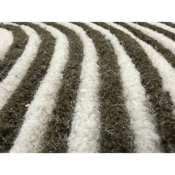 Matrix MAX86 Arches Modern Geometric Hand-Woven High-Density Soft Textured Shimmer Wool & Viscose Blend Soft Ivory/Deep Forest Green Rug