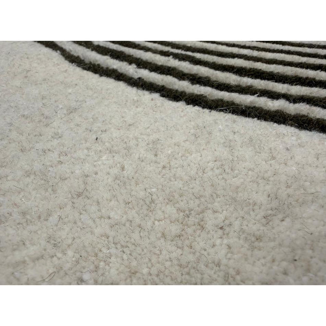 Matrix MAX86 Arches Modern Geometric Hand-Woven High-Density Soft Textured Shimmer Wool & Viscose Blend Soft Ivory/Deep Forest Green Rug