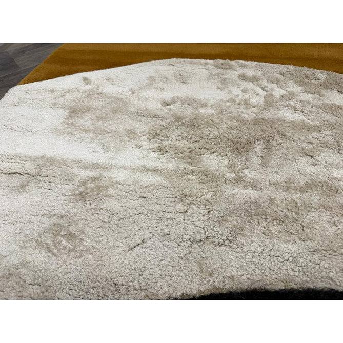 Matrix MAX104 Signature Modern Abstract Hand-Woven High-Density Soft Textured Shimmer Wool & Viscose Blend Burnt Ochre/Off White/Champagne Beige/Deep Charcoal Rug