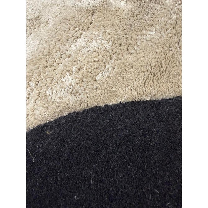 Matrix MAX104 Signature Modern Abstract Hand-Woven High-Density Soft Textured Shimmer Wool & Viscose Blend Burnt Ochre/Off White/Champagne Beige/Deep Charcoal Rug