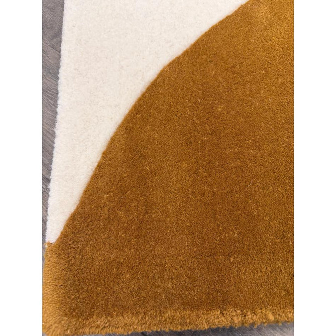 Matrix MAX104 Signature Modern Abstract Hand-Woven High-Density Soft Textured Shimmer Wool & Viscose Blend Burnt Ochre/Off White/Champagne Beige/Deep Charcoal Rug