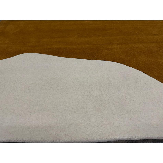 Matrix MAX104 Signature Modern Abstract Hand-Woven High-Density Soft Textured Shimmer Wool & Viscose Blend Burnt Ochre/Off White/Champagne Beige/Deep Charcoal Rug