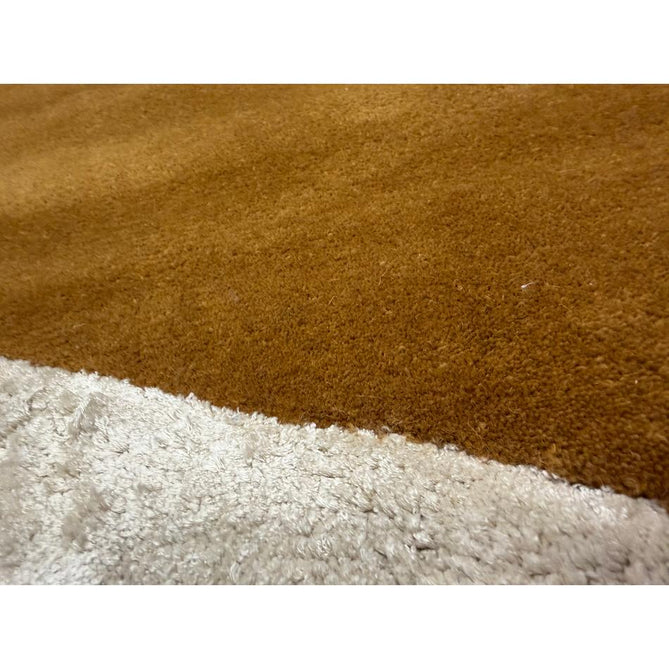 Matrix MAX104 Signature Modern Abstract Hand-Woven High-Density Soft Textured Shimmer Wool & Viscose Blend Burnt Ochre/Off White/Champagne Beige/Deep Charcoal Rug