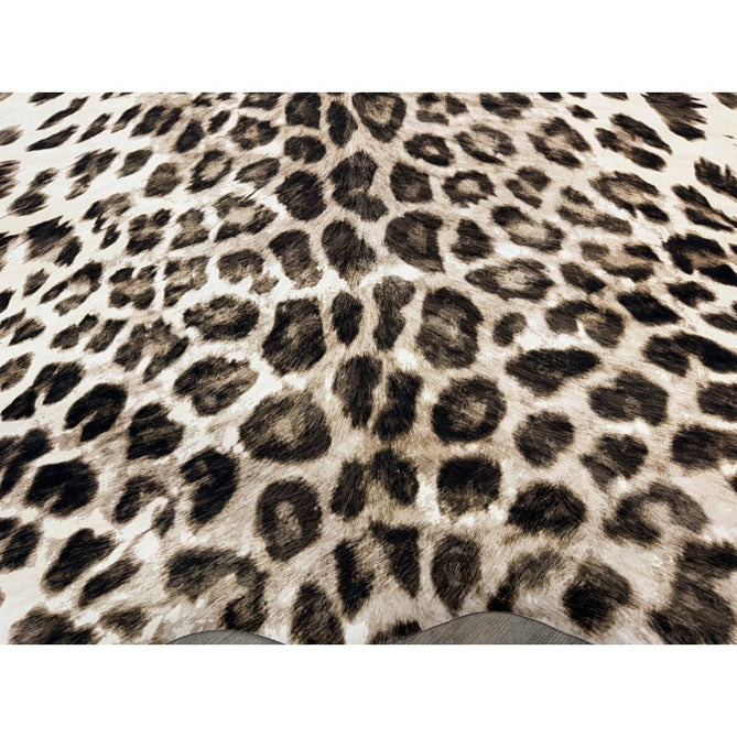 Faux Leopard Print Animal Skin Lightweight Printed Polyester Flatweave Ivory/Beige/Taupe Brown Rug