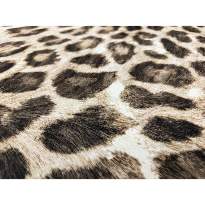 Faux Leopard Print Animal Skin Lightweight Printed Polyester Flatweave Ivory/Beige/Taupe Brown Rug