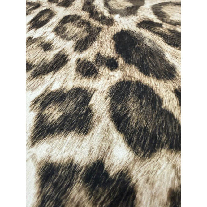 Faux Leopard Print Animal Skin Lightweight Printed Polyester Flatweave Ivory/Beige/Taupe Brown Rug