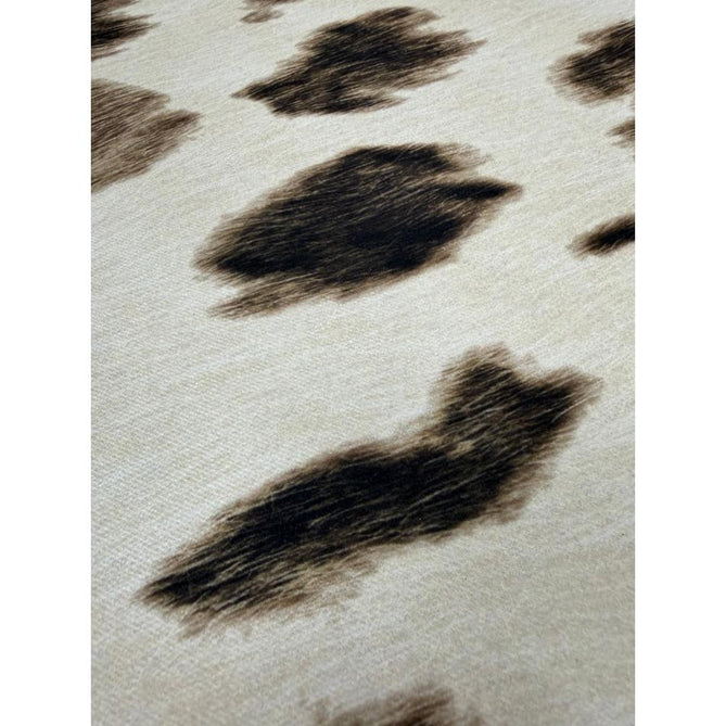 Faux Leopard Print Animal Skin Lightweight Printed Polyester Flatweave Ivory/Beige/Taupe Brown Rug