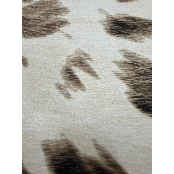 Faux Leopard Print Animal Skin Lightweight Printed Polyester Flatweave Ivory/Beige/Taupe Brown Rug