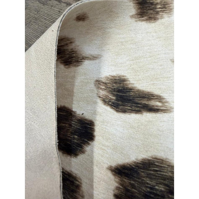 Faux Leopard Print Animal Skin Lightweight Printed Polyester Flatweave Ivory/Beige/Taupe Brown Rug