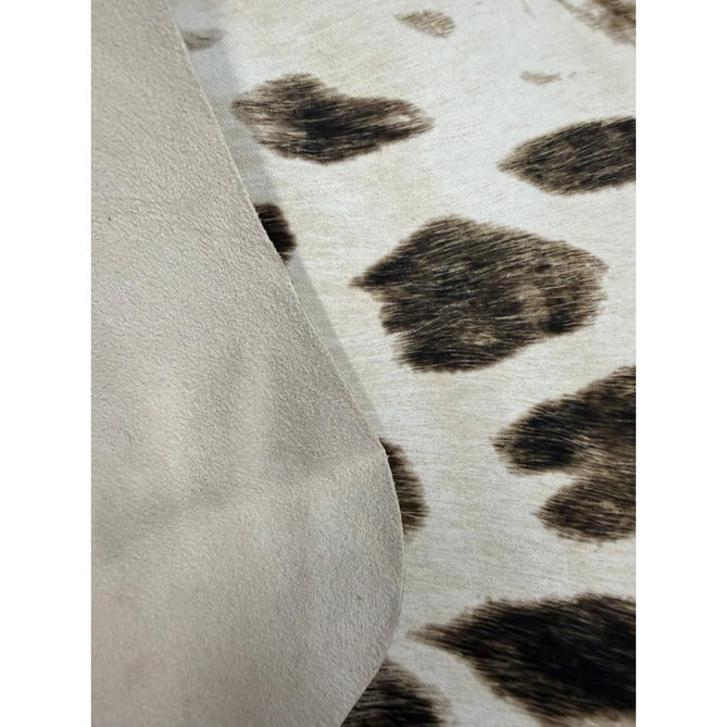 Faux Leopard Print Animal Skin Lightweight Printed Polyester Flatweave Ivory/Beige/Taupe Brown Rug
