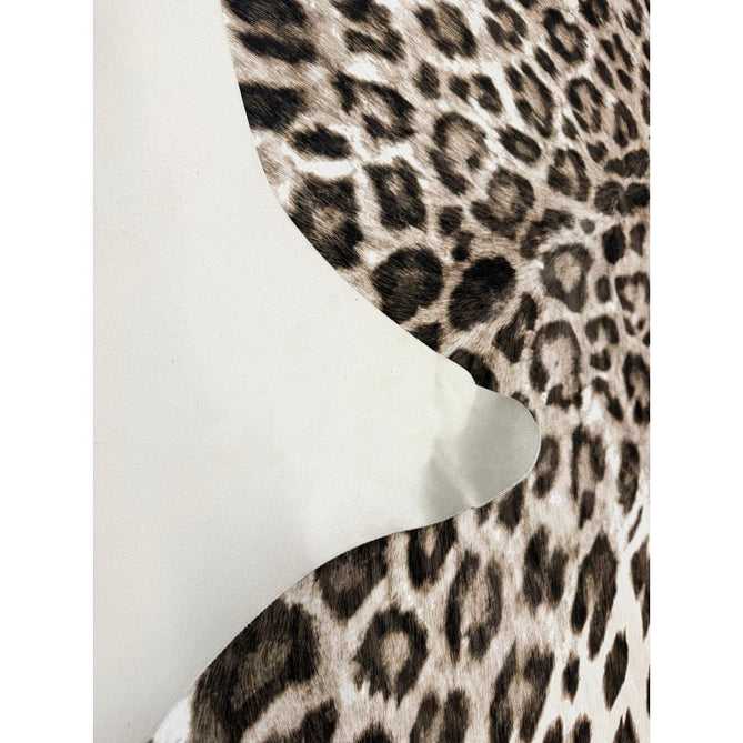 Faux Leopard Print Animal Skin Lightweight Printed Polyester Flatweave Ivory/Beige/Taupe Brown Rug