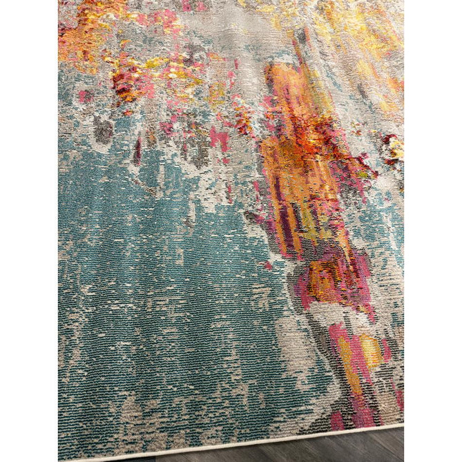 Celestial CES02 Modern Abstract Ribbed Texture Durable Low Profile Short Pile Sealife Rug