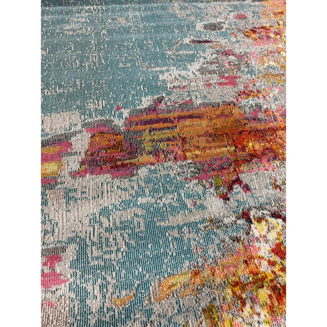 Celestial CES02 Modern Abstract Ribbed Texture Durable Low Profile Short Pile Sealife Rug