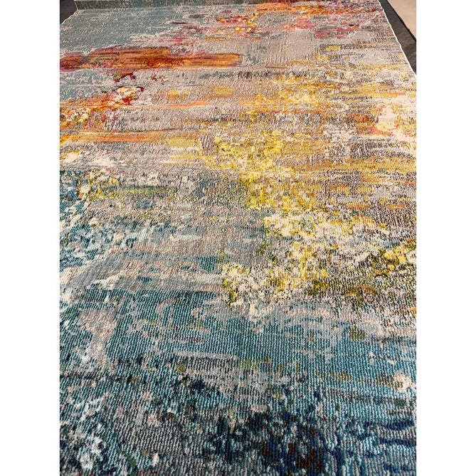 Celestial CES02 Modern Abstract Ribbed Texture Durable Low Profile Short Pile Sealife Rug