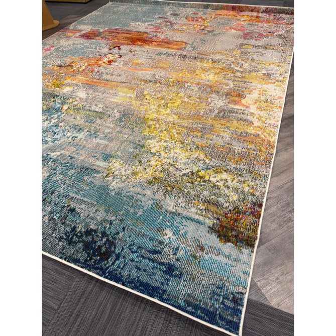 Celestial CES02 Modern Abstract Ribbed Texture Durable Low Profile Short Pile Sealife Rug