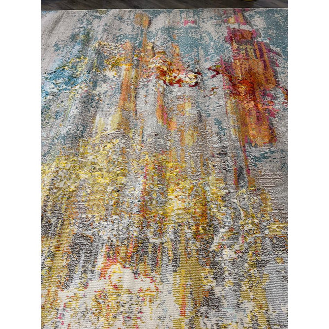 Celestial CES02 Modern Abstract Ribbed Texture Durable Low Profile Short Pile Sealife Rug