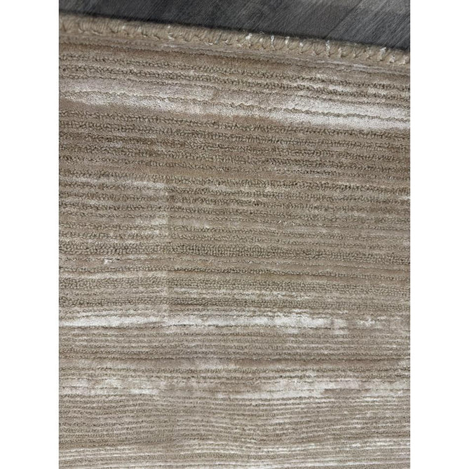 Henley Modern Plain Subtle Irregular Lines Metallic Shimmer Hand-Woven Textured Hi-Low Loop Pile Wool&Viscose Blend Sand Rug