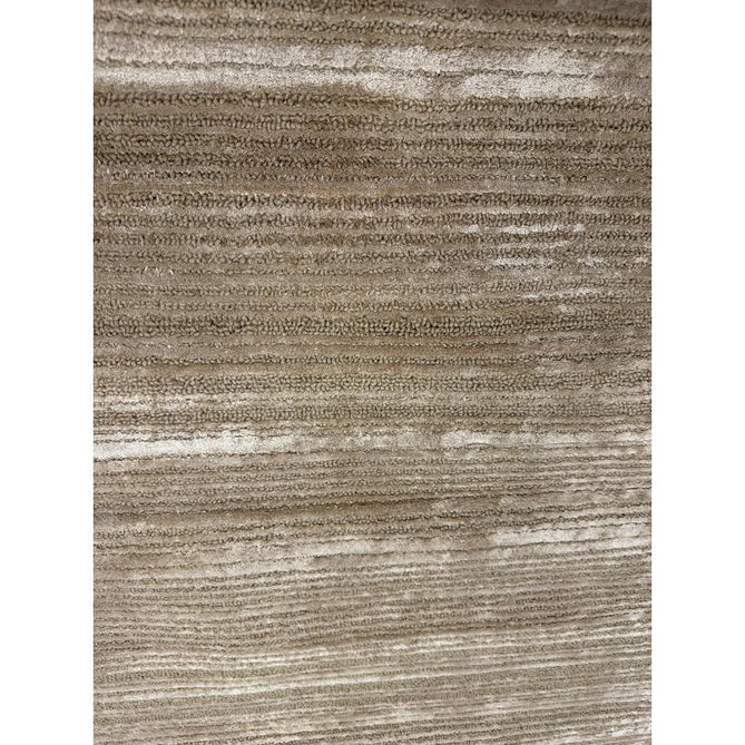 Henley Modern Plain Subtle Irregular Lines Metallic Shimmer Hand-Woven Textured Hi-Low Loop Pile Wool&Viscose Blend Sand Rug