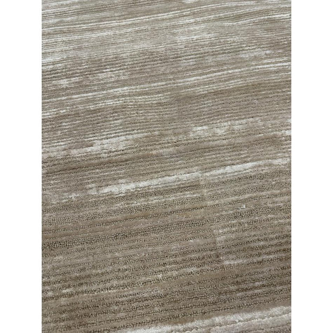Henley Modern Plain Subtle Irregular Lines Metallic Shimmer Hand-Woven Textured Hi-Low Loop Pile Wool&Viscose Blend Sand Rug