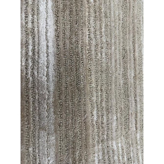 Henley Modern Plain Subtle Irregular Lines Metallic Shimmer Hand-Woven Textured Hi-Low Loop Pile Wool&Viscose Blend Sand Rug