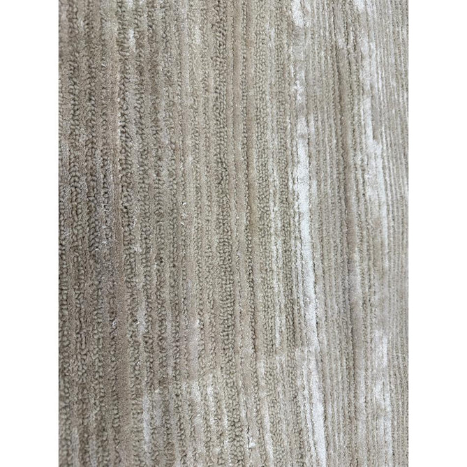 Henley Modern Plain Subtle Irregular Lines Metallic Shimmer Hand-Woven Textured Hi-Low Loop Pile Wool&Viscose Blend Sand Rug