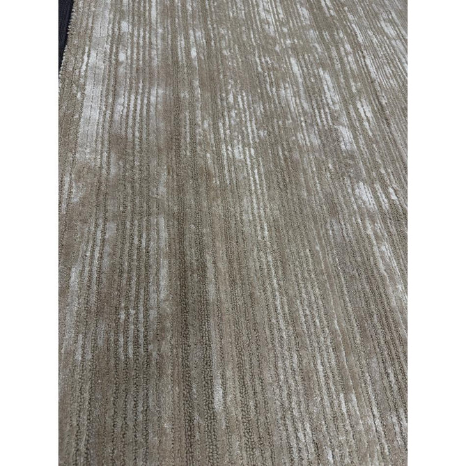 Henley Modern Plain Subtle Irregular Lines Metallic Shimmer Hand-Woven Textured Hi-Low Loop Pile Wool&Viscose Blend Sand Rug