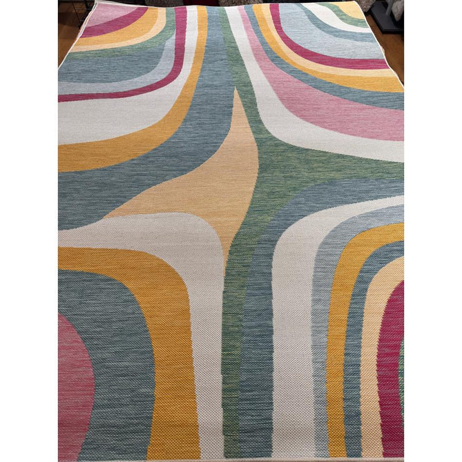 Spectrum E9333 Modern Abstract Durable Stain-Resistant Weatherproof Flatweave In-Outdoor Multicolour Rug