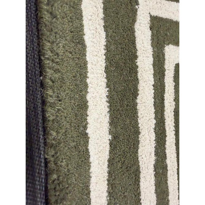 Reef RF30 Curve Modern Geometric Hand-Woven Wool Forest Green/Cream Rug