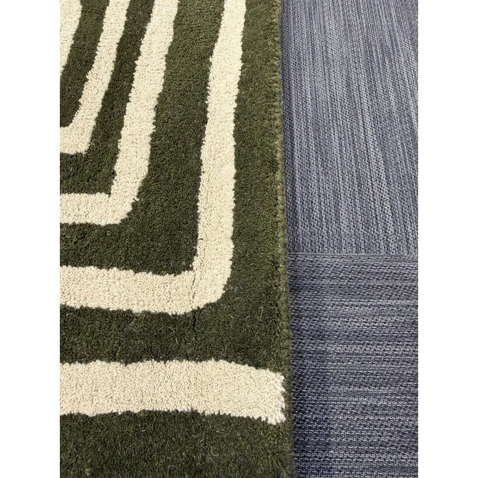 Reef RF30 Curve Modern Geometric Hand-Woven Wool Forest Green/Cream Rug