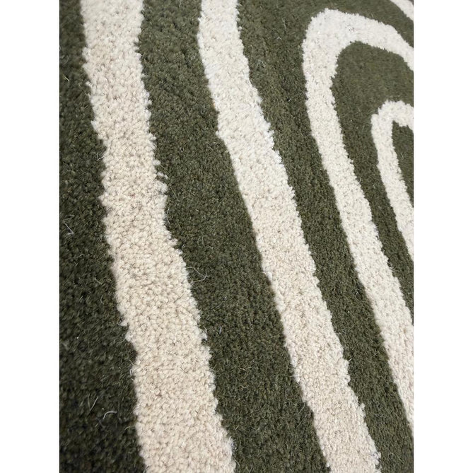 Reef RF30 Curve Modern Geometric Hand-Woven Wool Forest Green/Cream Rug