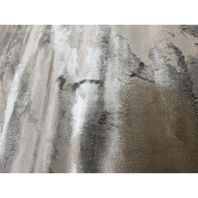 Aurora AU02 Cloud Modern Abstract Distressed Marbled Metallic Shimmer Textured High-Density Soft Smooth Low Profile Polyblend Short-Pile Grey/Beige/Silver/Cream/White Runner