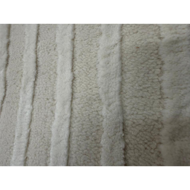 Washable Flores 1924 Modern Plain Geometric Spiral Soft-Touch Textured Carved Hi-Lo Eco-Recycled Polyester Cream/Ivory Rug