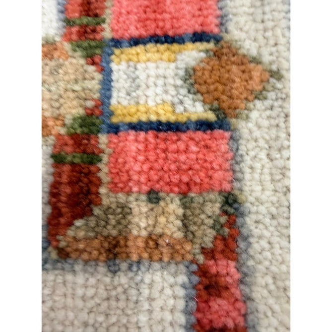 Nomad Vintage Traditional Persian Geometric Medallion Floral Border Low-Profile Wool Blend Loop Pile Green/Multicolour Rug