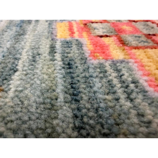Nomad Vintage Traditional Persian Geometric Medallion Floral Border Low-Profile Wool Blend Loop Pile Green/Multicolour Rug