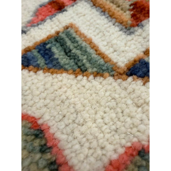 Nomad Vintage Traditional Persian Geometric Medallion Floral Border Low-Profile Wool Blend Loop Pile Green/Multicolour Rug