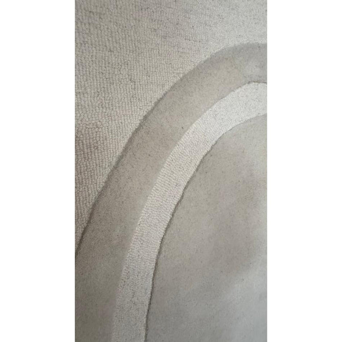 Hudson Bay 24134 Modern Plain Abstract Arch Hand-Woven Chunky High-Density Textured Carved Hi-Lo 3D Effect Cut & Loop Wool Ivory Pile Rug