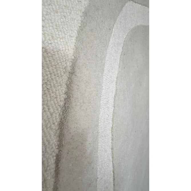 Hudson Bay 24134 Modern Plain Abstract Arch Hand-Woven Chunky High-Density Textured Carved Hi-Lo 3D Effect Cut & Loop Wool Ivory Pile Rug